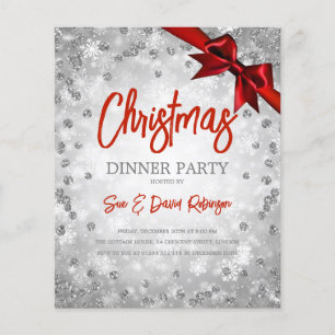 Silver Glitzer Red Ribbon Weihnachtsfeiertag