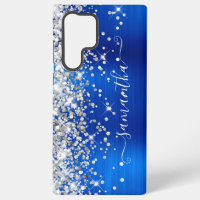 Silver Glitzer Royal Blue Girly Signature