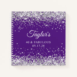 Silver Glitzer Royal Lila 40 & Fabulous Guest Notizbuch
