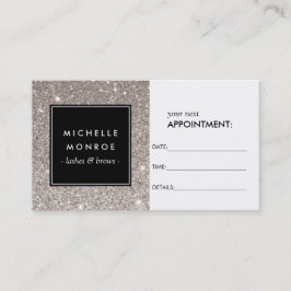 Silver Glitzer Salon Stellenkarte Terminkarte