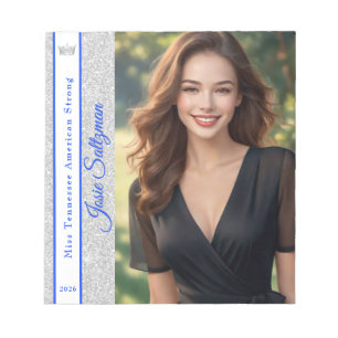 Silver Glitzer Sash Autograph Notepad Notizblock
