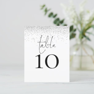 Silver Glitzer Script Wedding Tischnummer