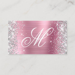 Silver Glitzer Shiny Pink Foil Extravagant Mit Mon Visitenkarte