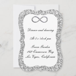 Silver Glitzer Silver Infinity Empfang Card Einladung