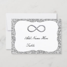 Silver Glitzer Silver Infinity Table Platzkarte