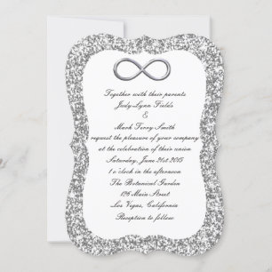 Silver Glitzer Silver Infinity Wedding Einladung