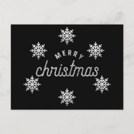 Silver Glitzer Snowflake Postkarte