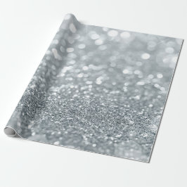 Silver Glitzer Sparkle Bokeh Glamour Chic Geschenkpapier