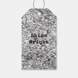 Silver Glitzer Sparkle Geschenkanhänger