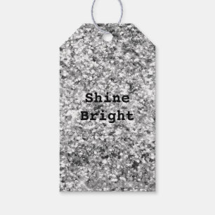 Silver Glitzer Sparkle Geschenkanhänger