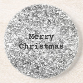 Silver Glitzer Sparkle Getränkeuntersetzer