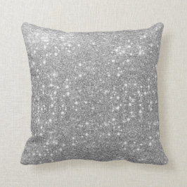 Silver Glitzer Sparkle Metal Look Kissen