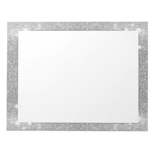 Silver Glitzer Sparkle Metal Look Notizblock