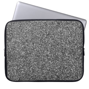 Silver Glitzer Sparkle Metallic Laptop Sleeve