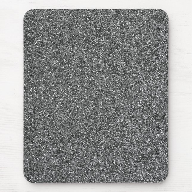 Silver Glitzer Sparkle Metallic Mouse Pad Mousepad (Vorne)