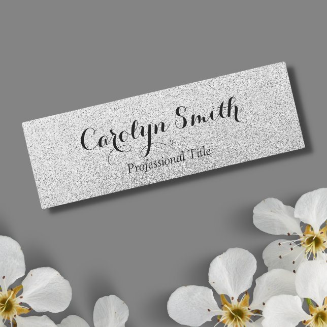 Silver Glitzer Sparkle Mitarbeiter Name Tag Abzeic Namensschild (Von Creator hochgeladen)