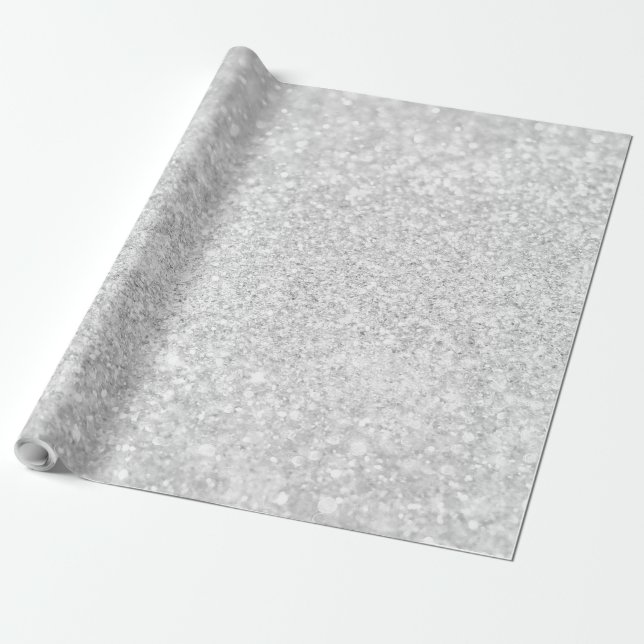 Silver Glitzer Sparkley Geschenkpapier (Ungerollt)
