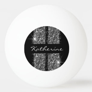 Silver Glitzer Sport Racing Streifen Tischtennisball