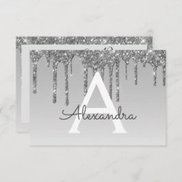 Silver Glitzer Sweet 16 Save the Date Einladung