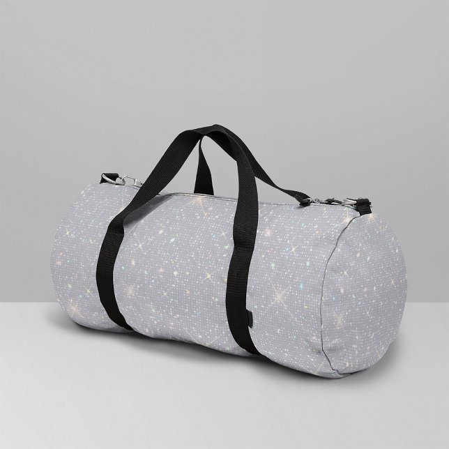 Silver Glitzer Texture White Sparkling Diamond Duffle Bag (Von Creator hochgeladen)