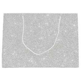 Silver Glitzer Texture White Sparkling Shiny Große Geschenktüte