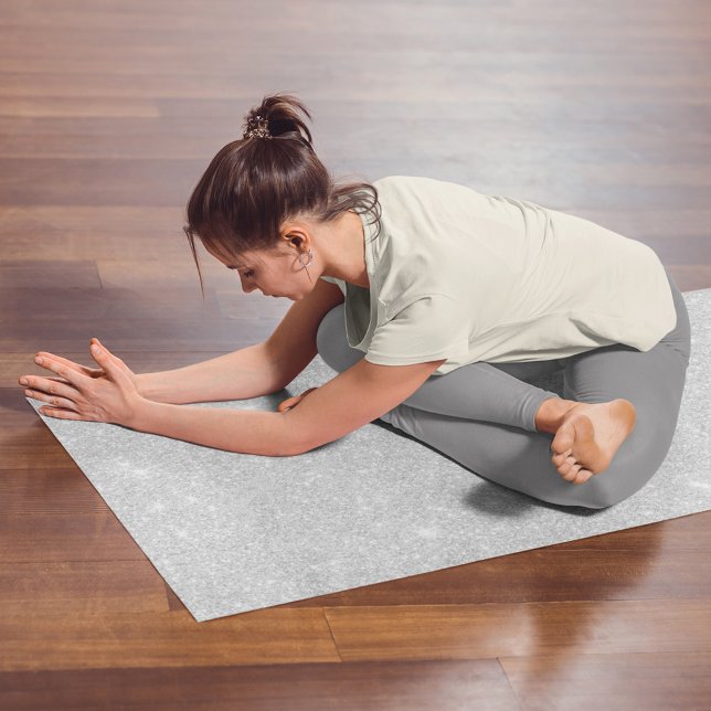 Silver Glitzer Texture White Sparkling Shiny Yogamatte (Von Creator hochgeladen)