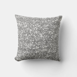 Silver Glitzer Throw Kissen