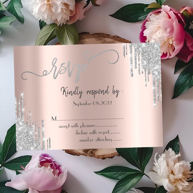 Silver Glitzer Tropfen Bat Mitzvah UAWG Einladung (Von Creator hochgeladen)