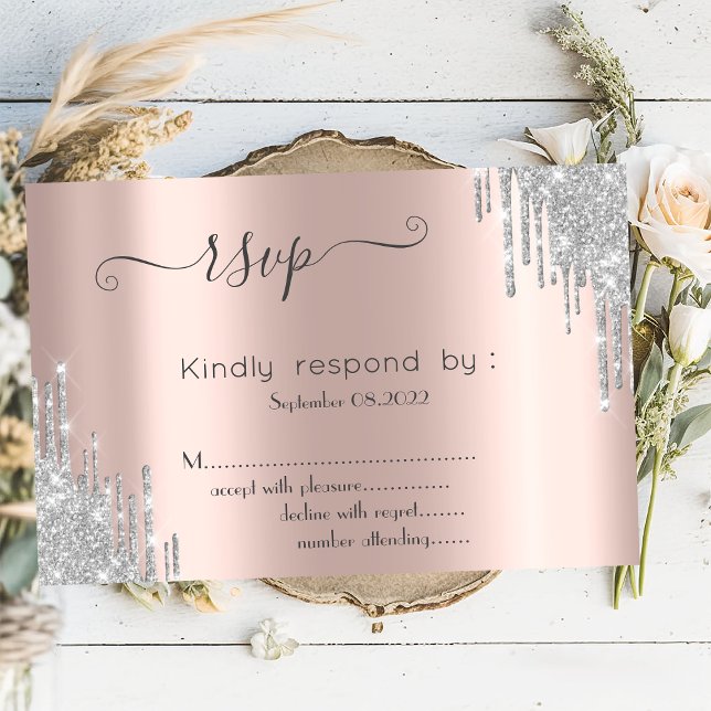 Silver Glitzer Tropfen Bat Mitzvah UAWG Einladung (Von Creator hochgeladen)