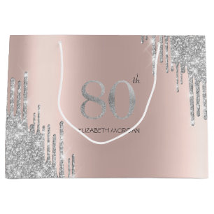 Silver Glitzer Tropfen Rose Gold 80. Große Geschenktüte