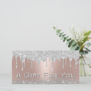 Silver Glitzer Tropfen Rose Gold Geschenkgutschein
