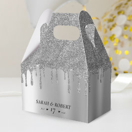 Silver Glitzer Tropfen Wedding Geschenkschachtel