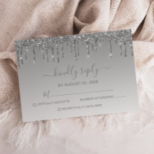 Silver Glitzer Tropfen Wedding