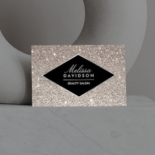 Silver Glitzer und Glamour Beauty Business Card Visitenkarte