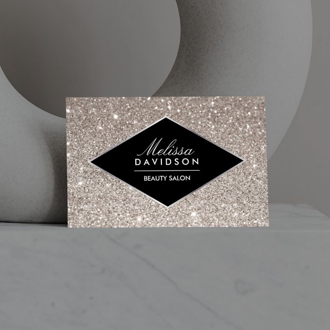 Silver Glitzer und Glamour Beauty Business Card Visitenkarte (Von Creator hochgeladen)