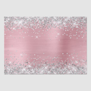 Silver Glitzer und Light Pink Ombre Foil Seidenpapier