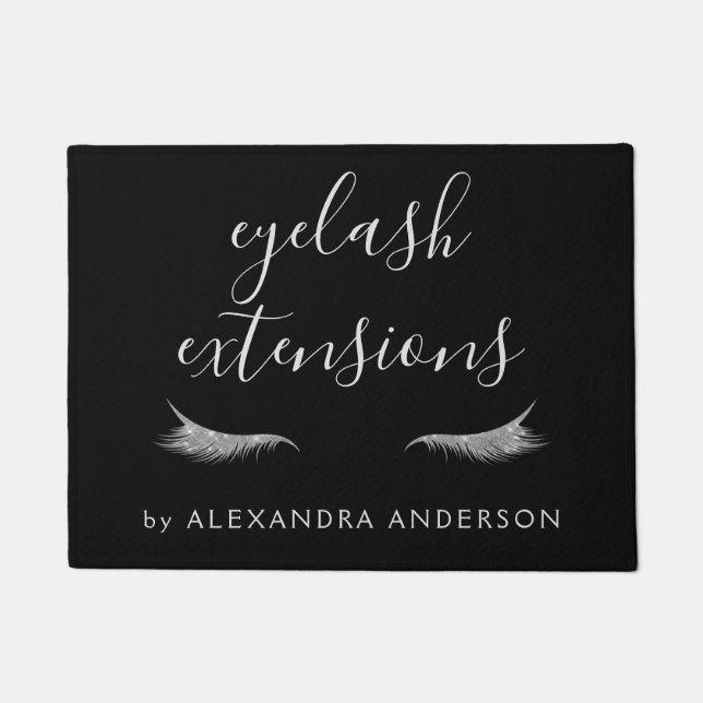 Silver Glitzer und Sparkle Eyelash Extension Fußmatte (Vorderseite)