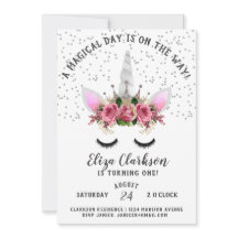 Silver Glitzer Unicorn Princess Birthday