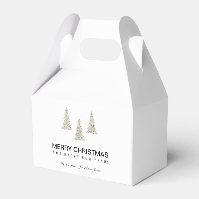 Silver Glitzer Weihnachten Geschenkschachtel (Vorderseite)
