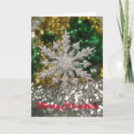 Silver Glitzer Weihnachtsstern Feiertagskarte