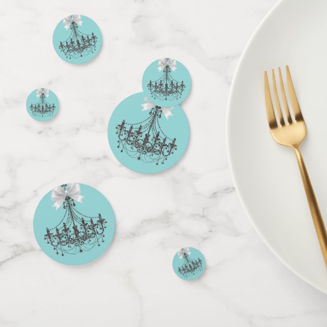 Silver Glitzer & White bow Kronleuchter Glam Party Konfetti (Gruppe)