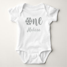 Silver Glitzer Winter Snowflake Erster Geburtstag