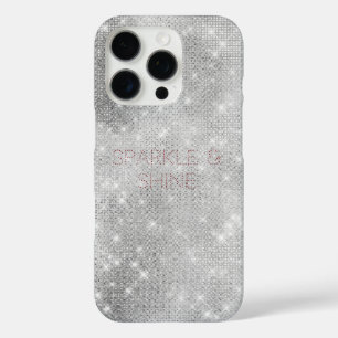 Silver Glitzy Chic Glam Sparkle iPhone 16 Pro Hülle