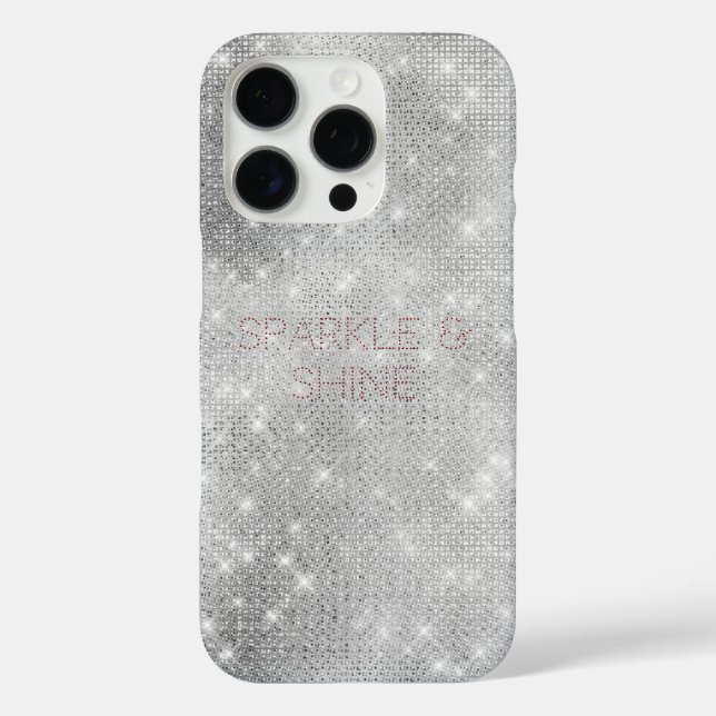 Silver Glitzy Chic Glam Sparkle Case-Mate iPhone Hülle (Rückseite)
