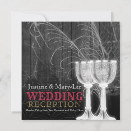 Silver Goblets Spider Web Gothic Vintage Hochzeit Einladung