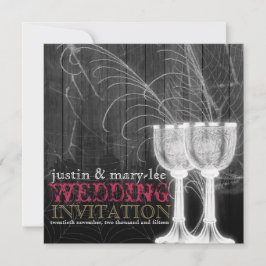 Silver Goblets Spider Web Gothic Vintage Hochzeit Einladung