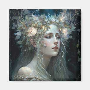 Silver Goddess Fantasy Art Magnet