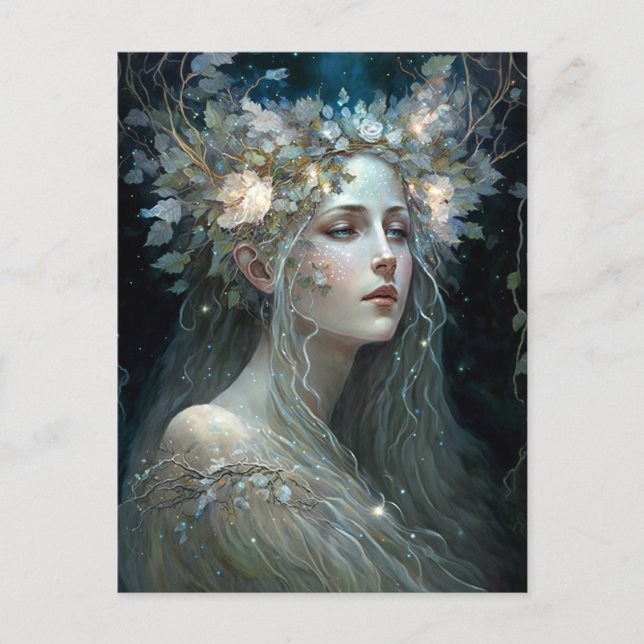 Silver Goddess Fantasy Art Postkarte (Vorderseite)