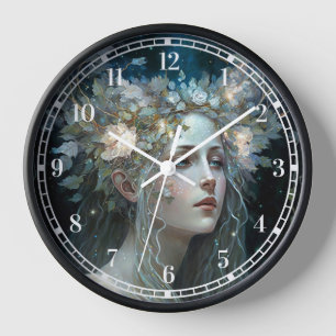 Silver Goddess Fantasy Art Uhr