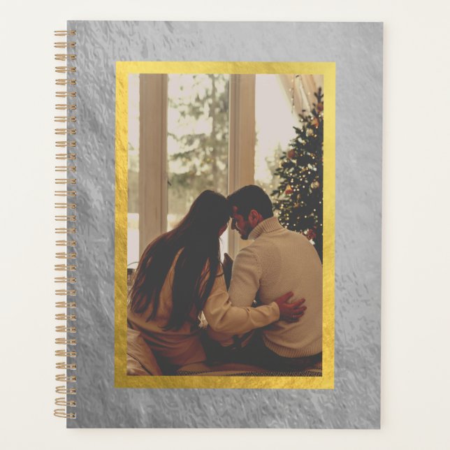 Silver & Gold Custom Foto Planer Notebook (Vorderseite)